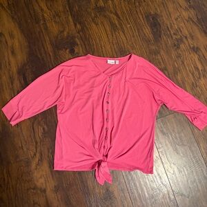 Kim Rogers Pink Button-Front Top